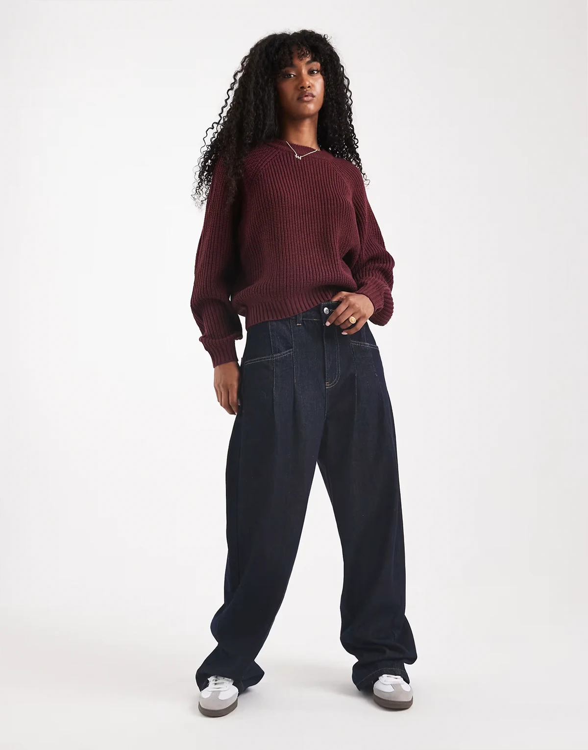 crew neck sweater in fig