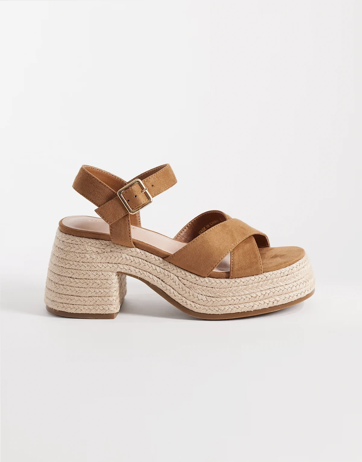 Aven block heel platform sandals in taupe