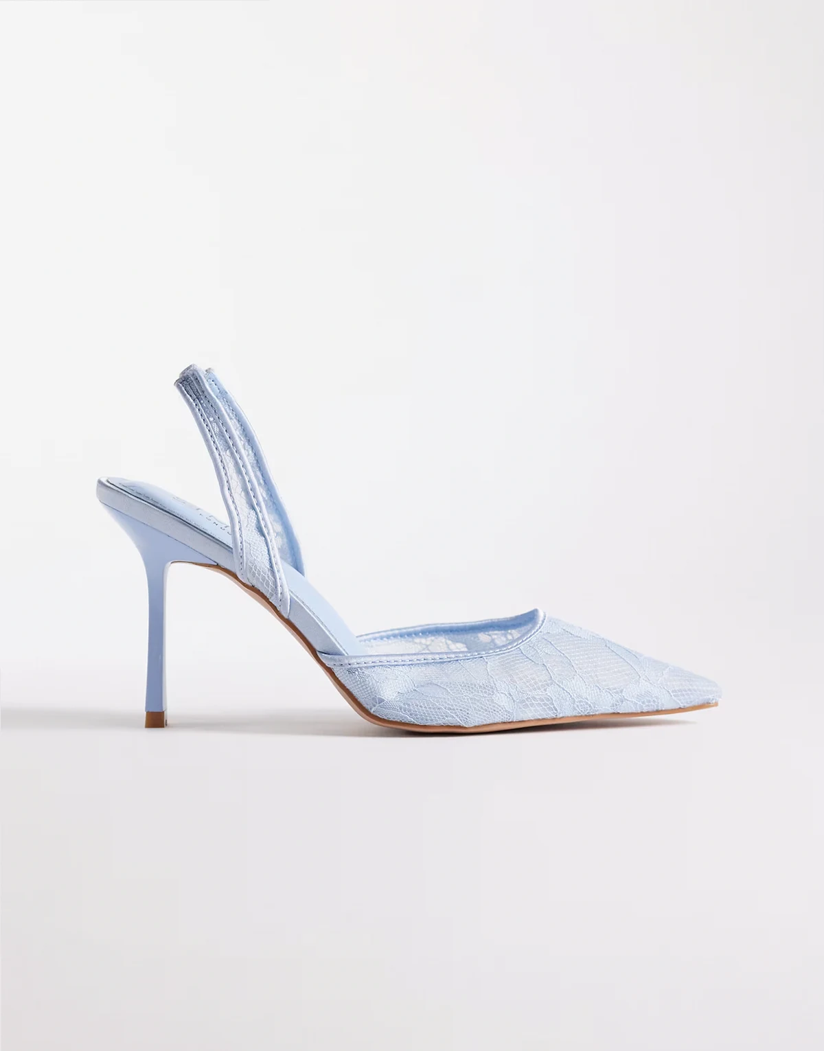 Simmi London Ursula slingback heeled shoes in blue lace