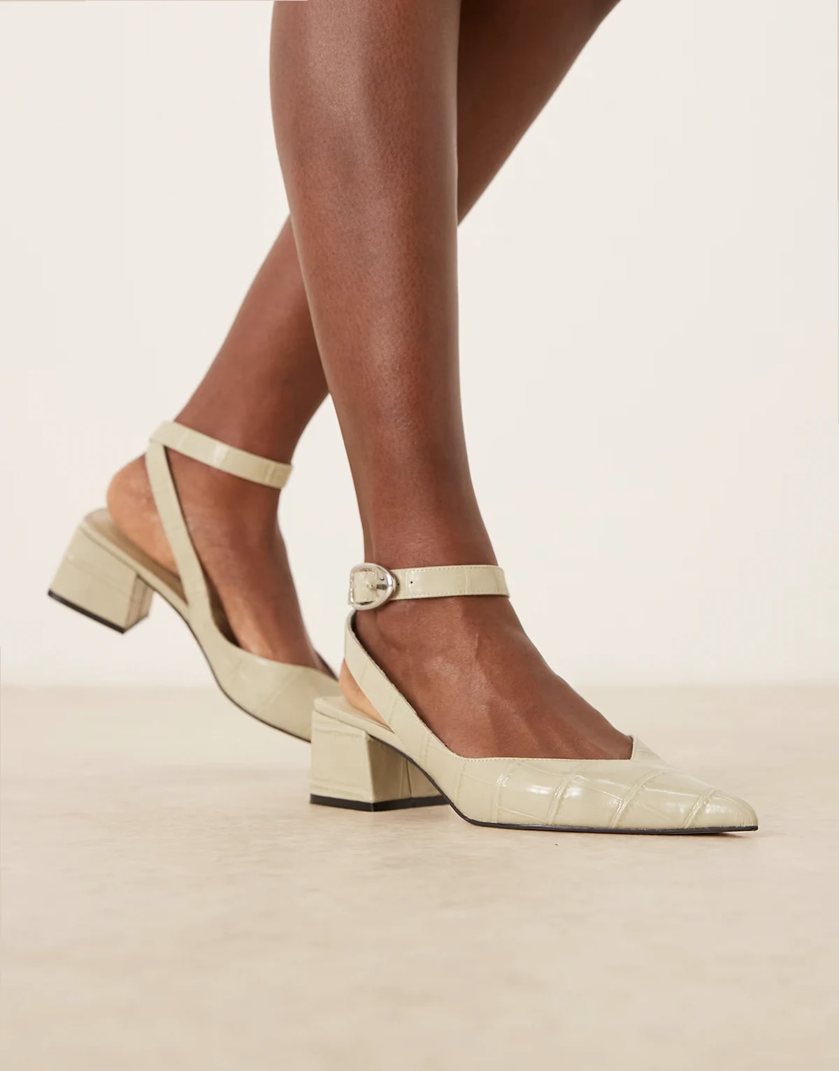 – Sienna – Schuhe in Pistaziengrün mit mittelhohem Blockabsatz