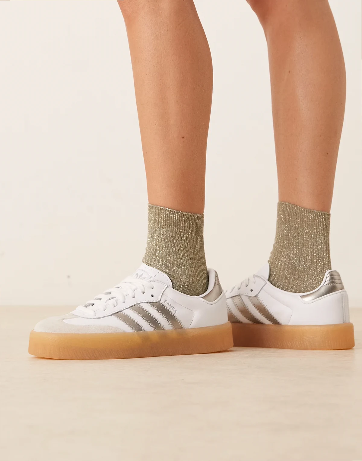 Sambae sneakers in white and silver