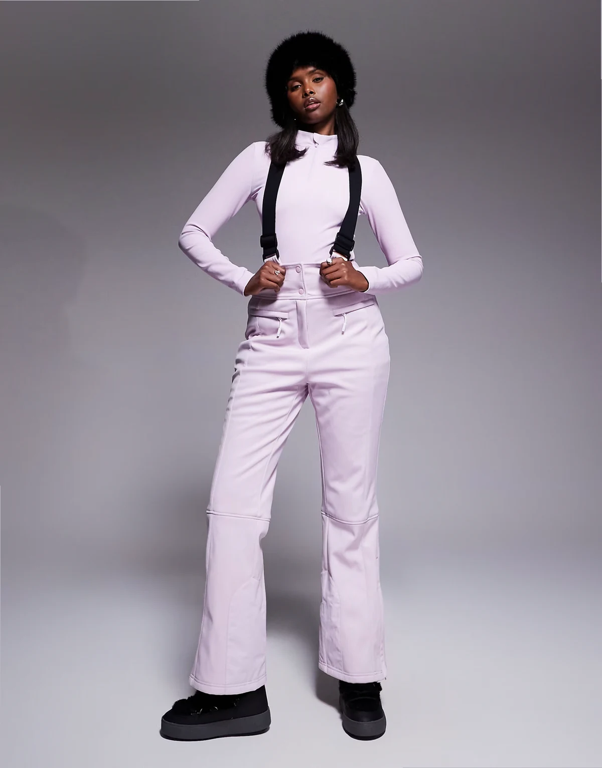 ASOS 4505 – Ski – Różowe spodnie narciarskie z rozszerzanymi nogawkami, z miękkiego, wodoodpornego softshellu