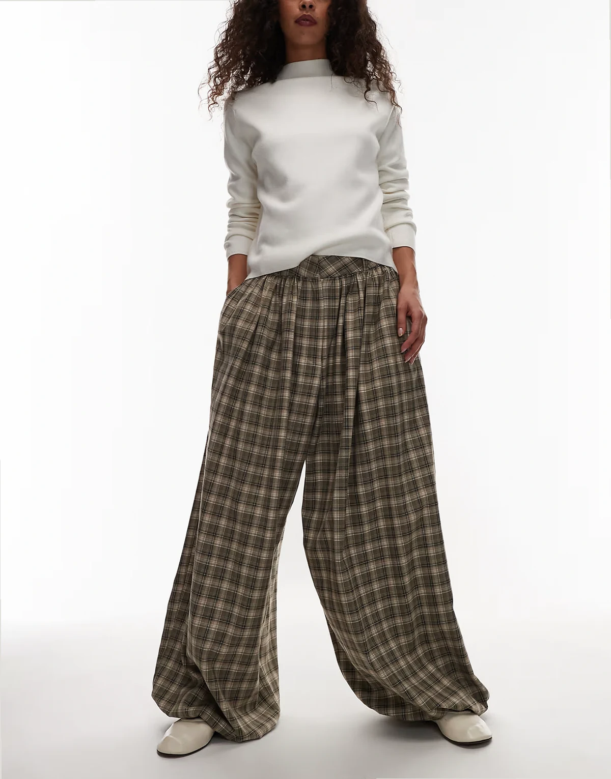 – Elegante Ballonhose mit Karomuster