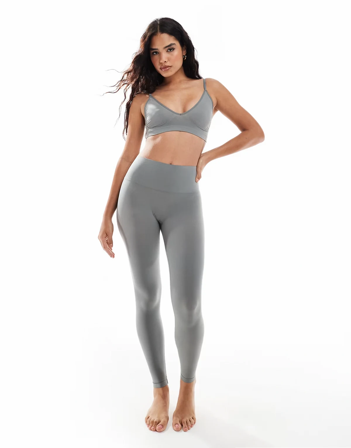 – Nahtlose Leggings in Salbeigrün, Kombiteil