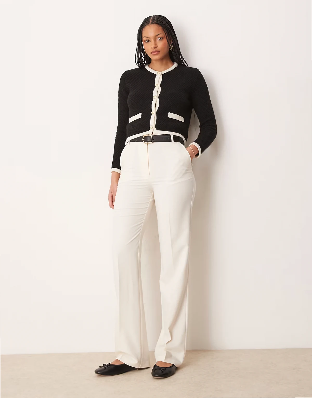 Tall – Elegante Hose in Cremeweiß mit schmalem, geradem Schnitt