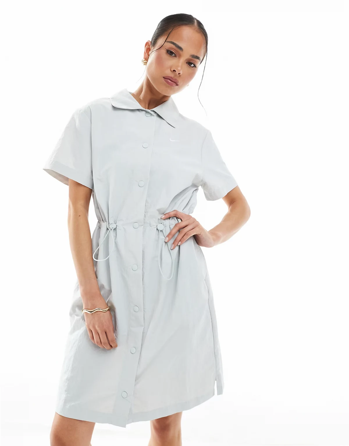 Everything woven dress in light gray
