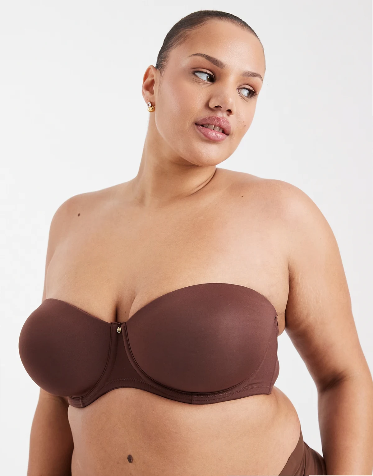 ASOS DESIGN Curve – Czekoladowy profilowany biustonosz z fiszbinami do noszenia na kilka sposobów