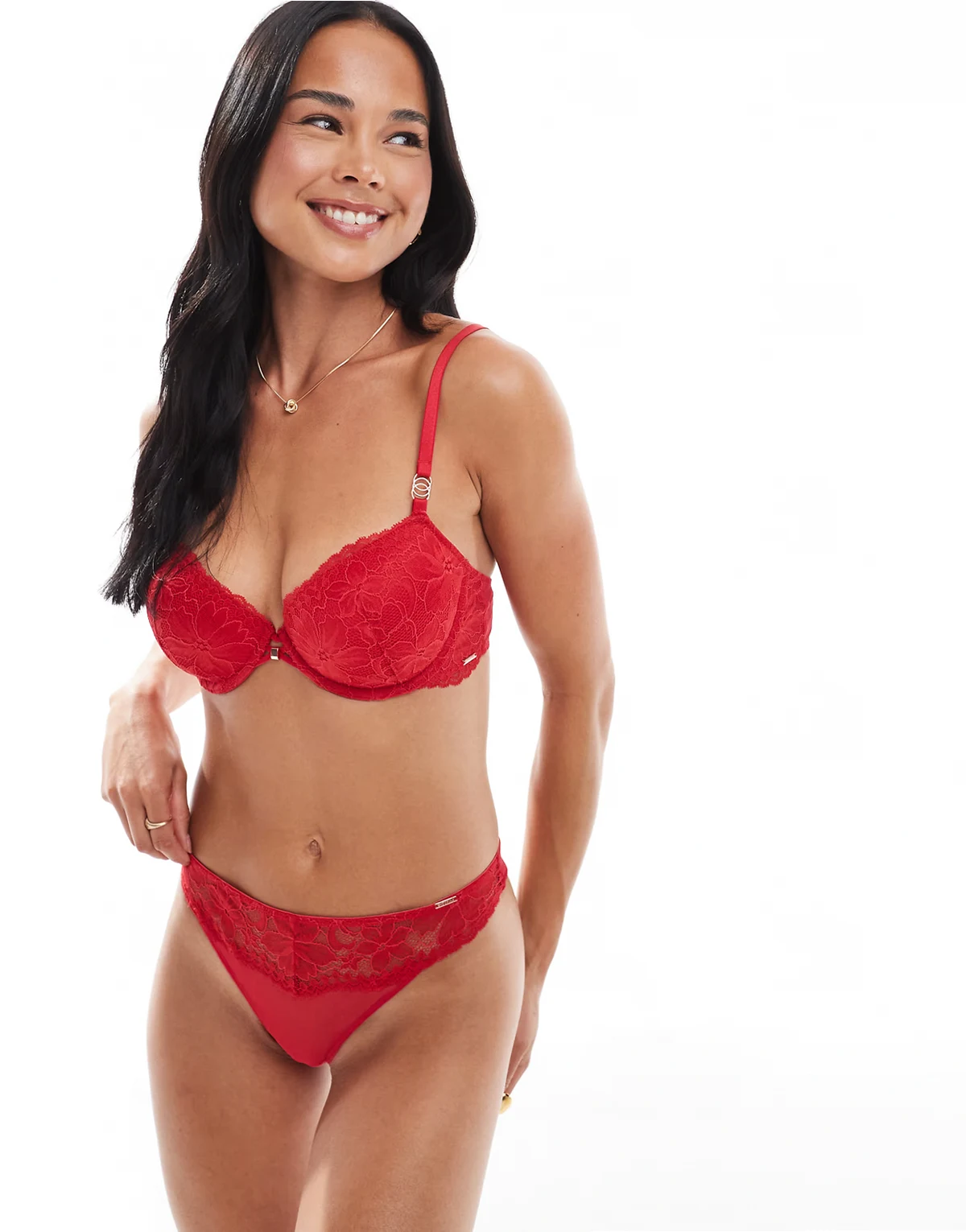– Jemma – Leicht wattierter Halbschalen-BH in Rot