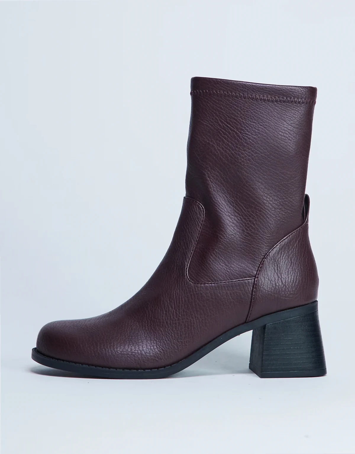 – Niamh – Ankle-Boots in Burgunderrot mit Blockabsatz
