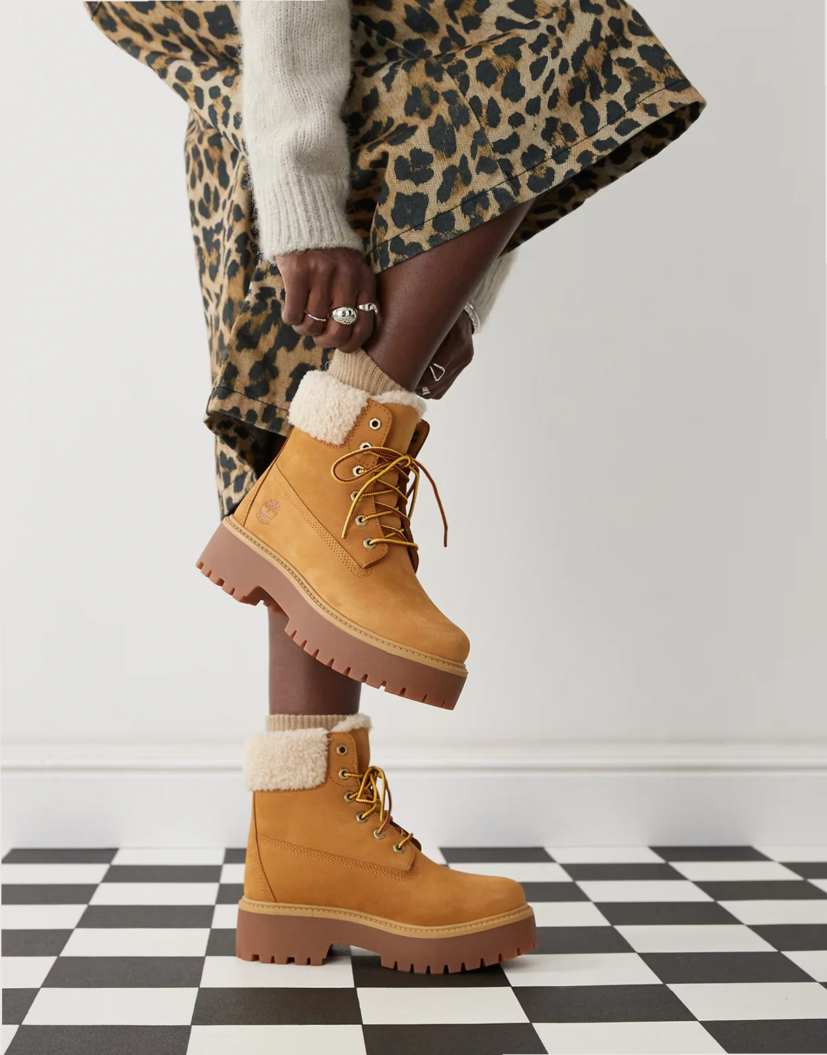 Stone Street 6 inch elevated lined boots in wheat nubuck