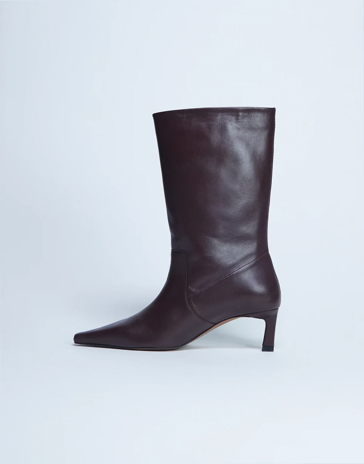 – Tiggy – Wadenhohe Stiefel in Burgunderrot aus hochwertigem Echtleder mit Absatz