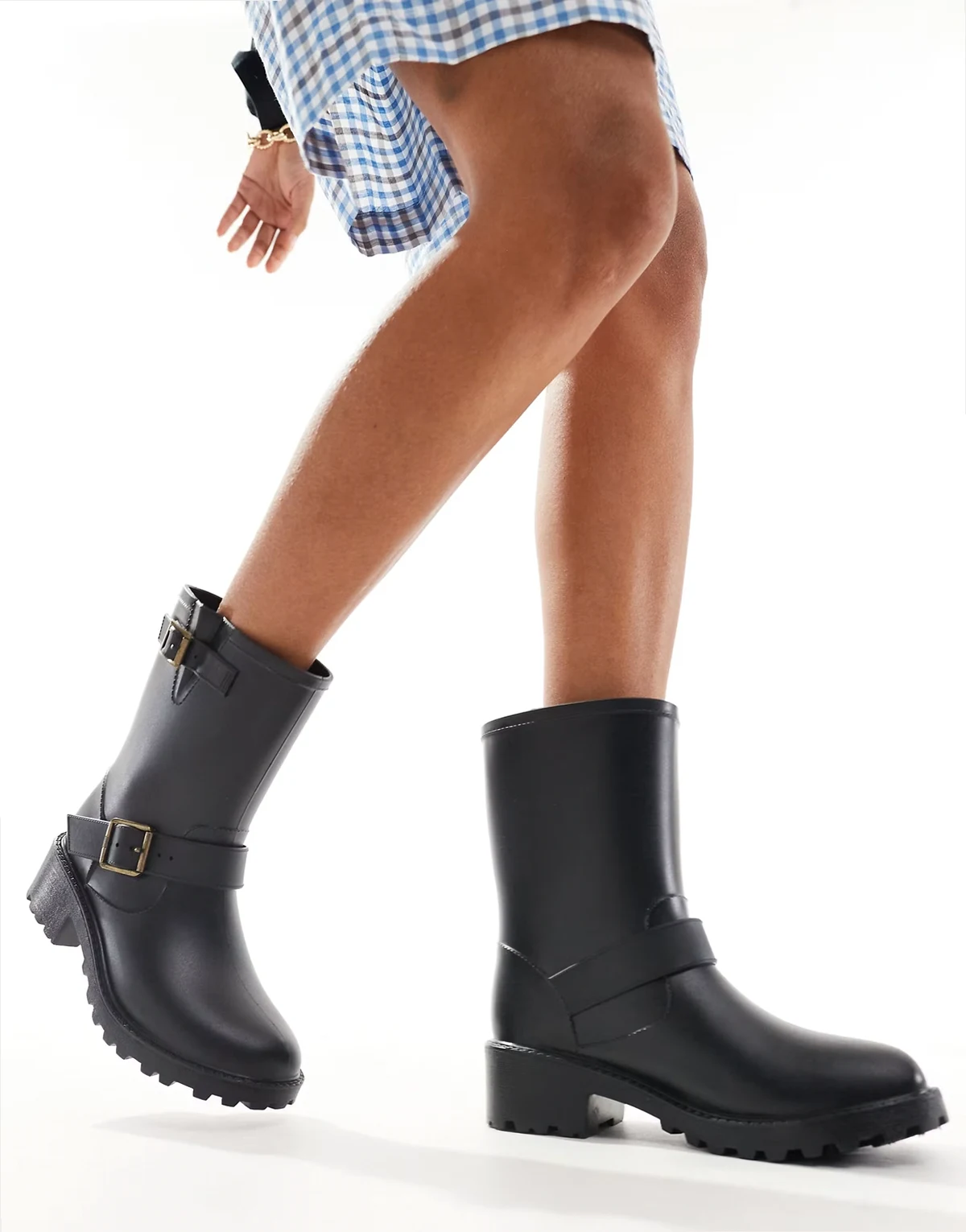 biker wellies in black