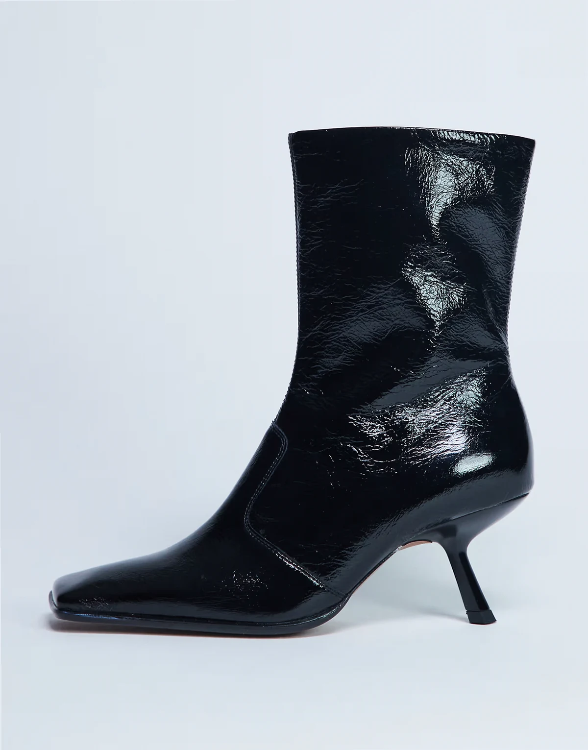 – Sienna Premium – Lederstiefel in Schwarz mit eckiger Zehenpartie und mittelhohem Absatz