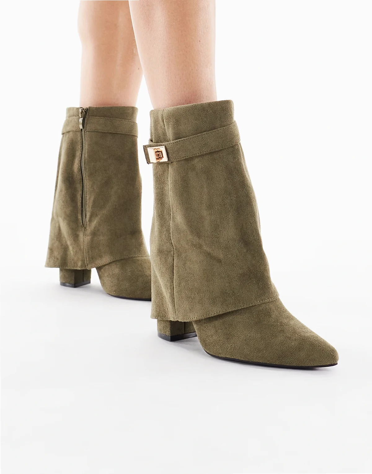 – Ranger – Ankle Boots in Oliv mit Umschlag