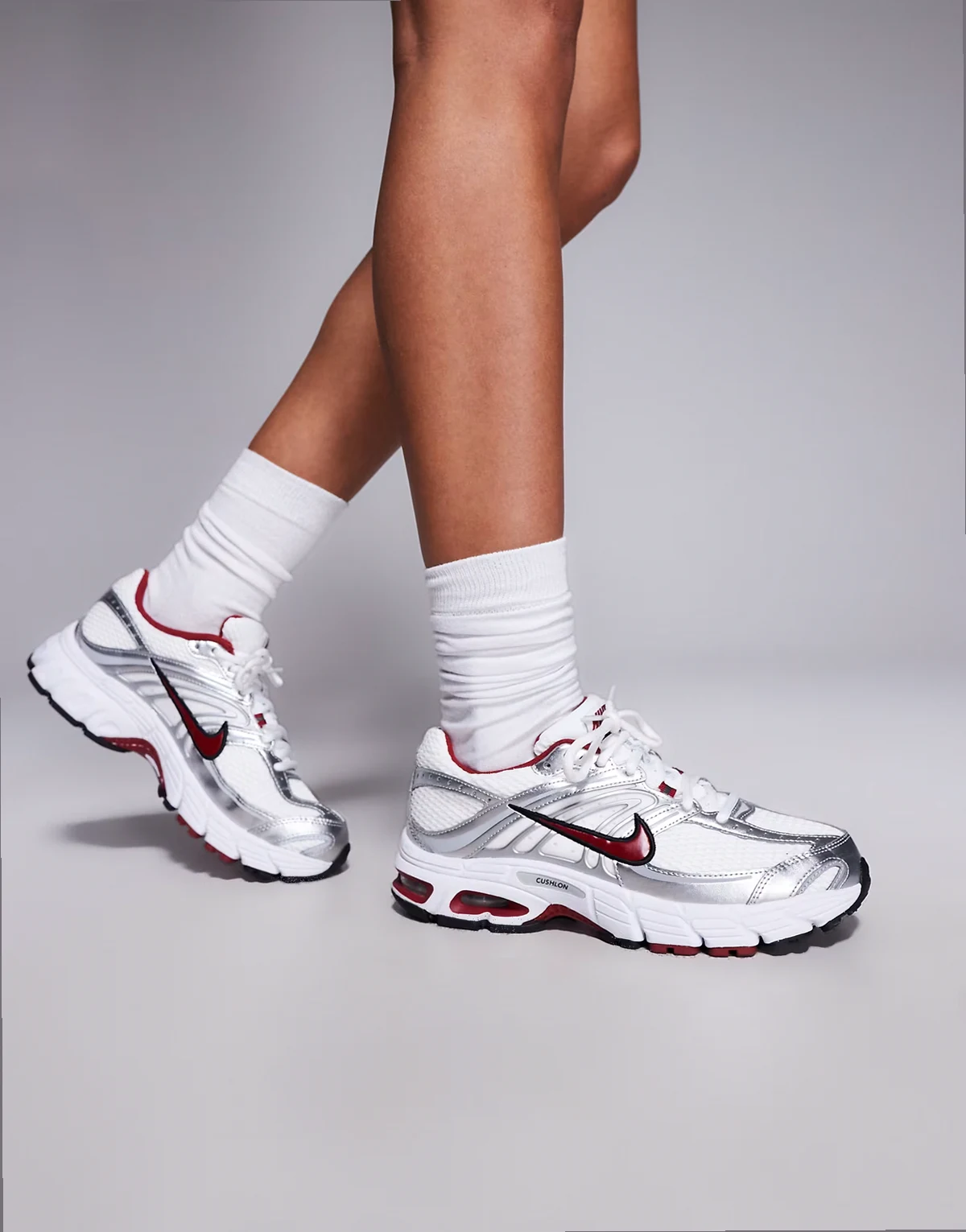 Air Max Moto 2K in white, silver and red