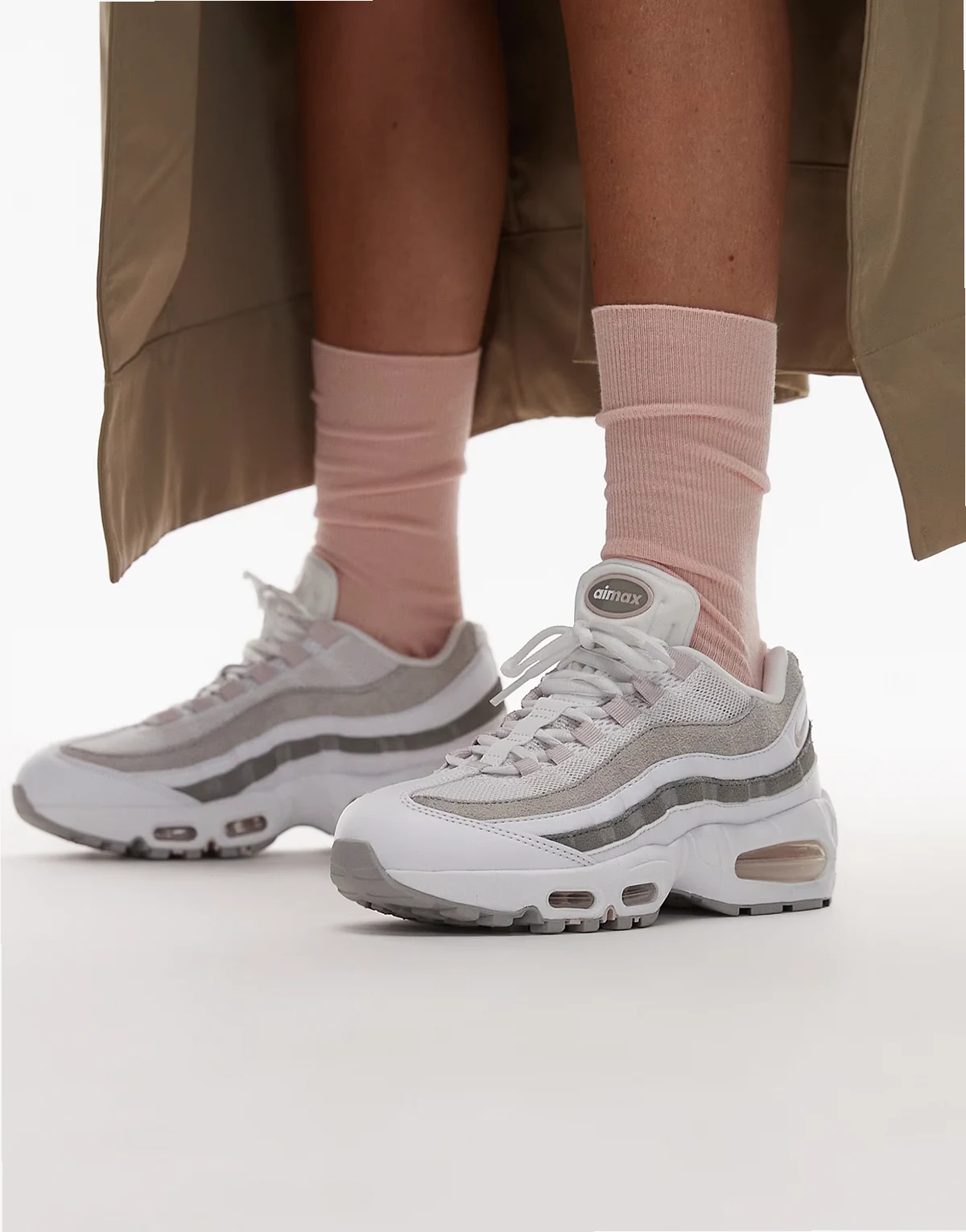 Air Max 95 OG sneakers in white and pink