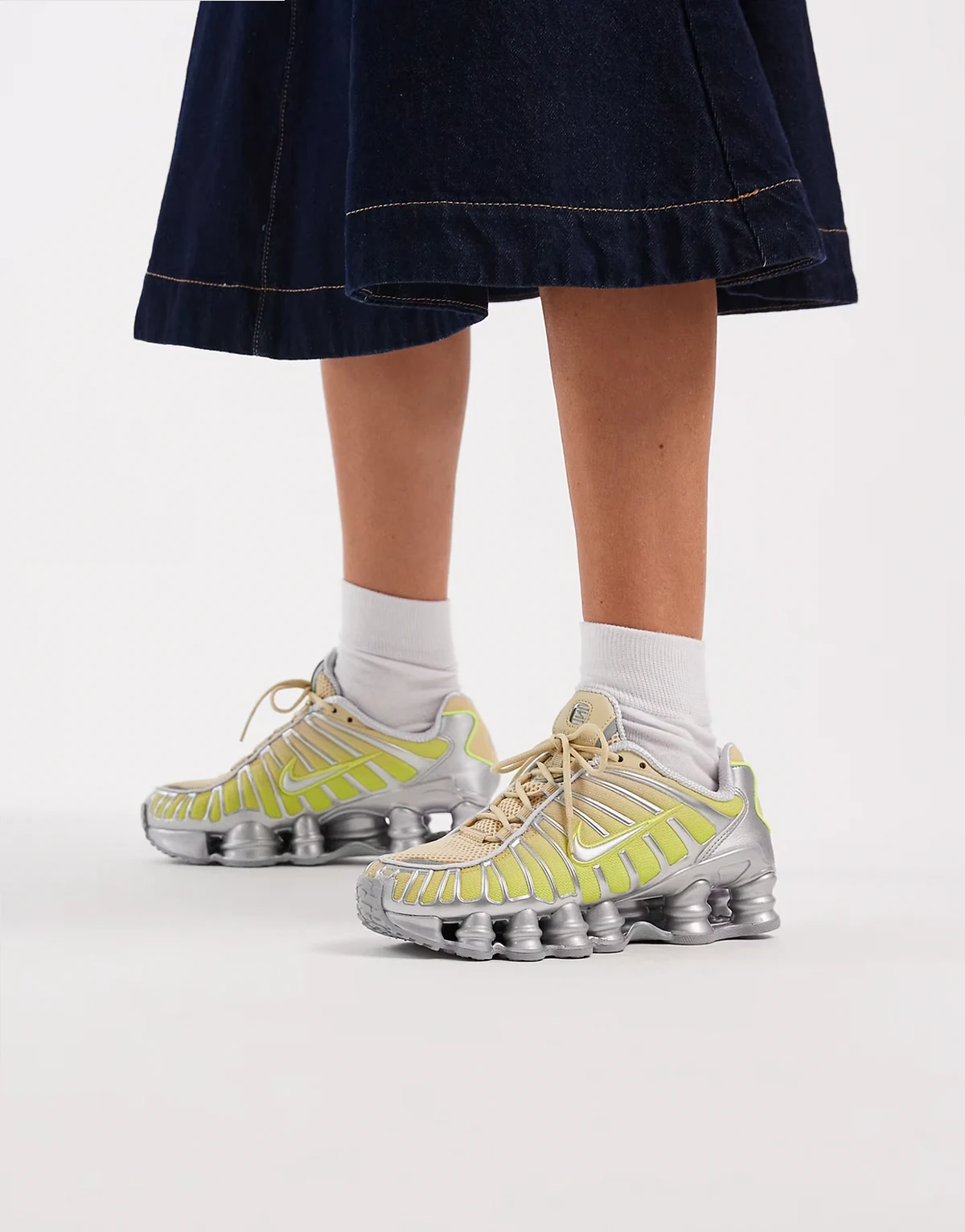 Shox TL Fade sneakers in gray and green