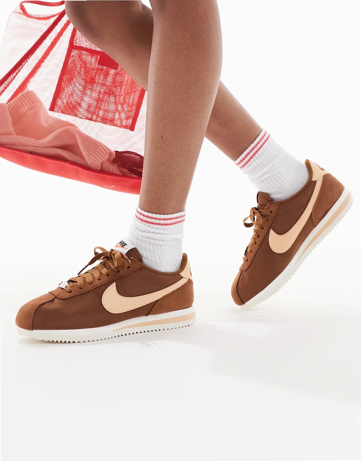 Cortez sneakers in brown & orange
