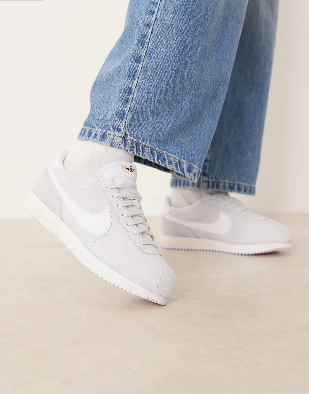 Cortez suede sneakers in light gray