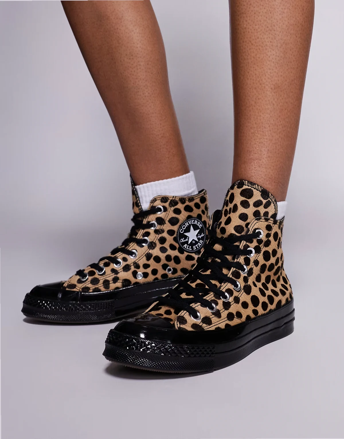 Chuck 70 Pony Hair Sneaker in animal print with black detail