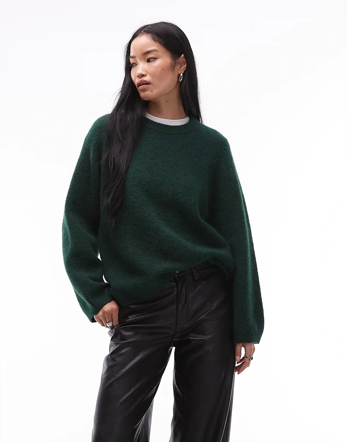 – Superweicher Relaxed Fit-Pullover aus Alpakawolle-Woll-Mix in Grün