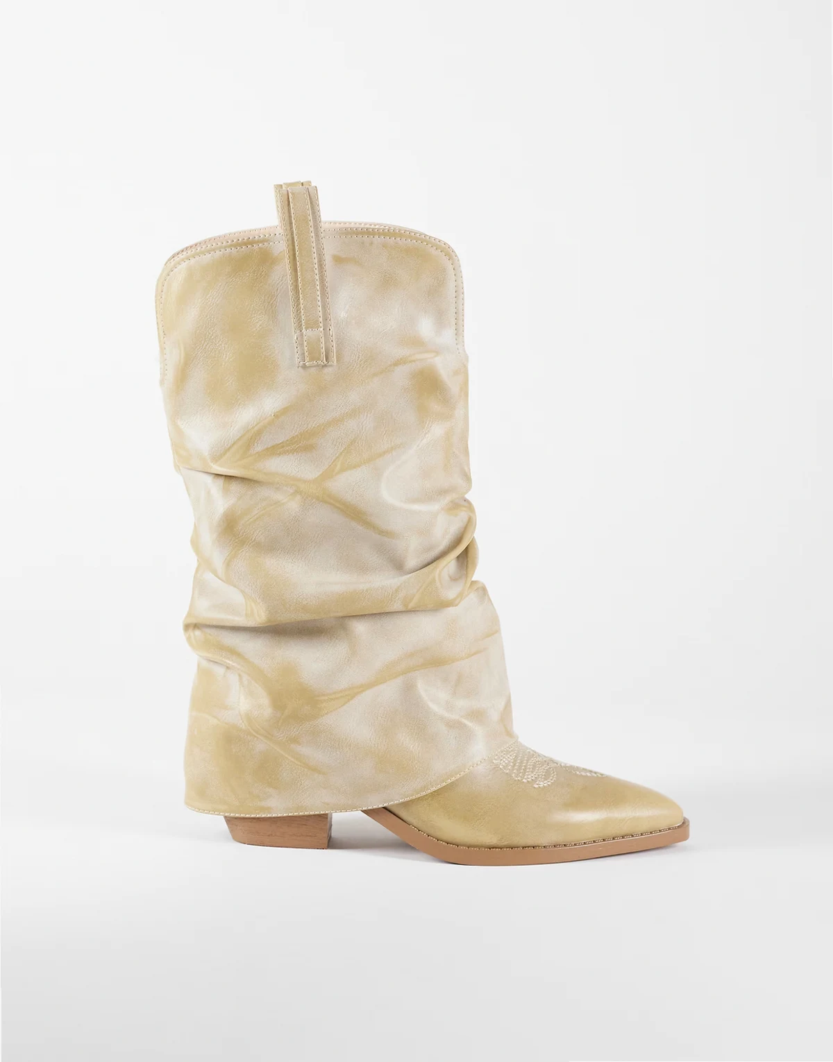 Simmi London Wide Fit – Ituama – Szarobeżowe botki z wyłożoną cholewką