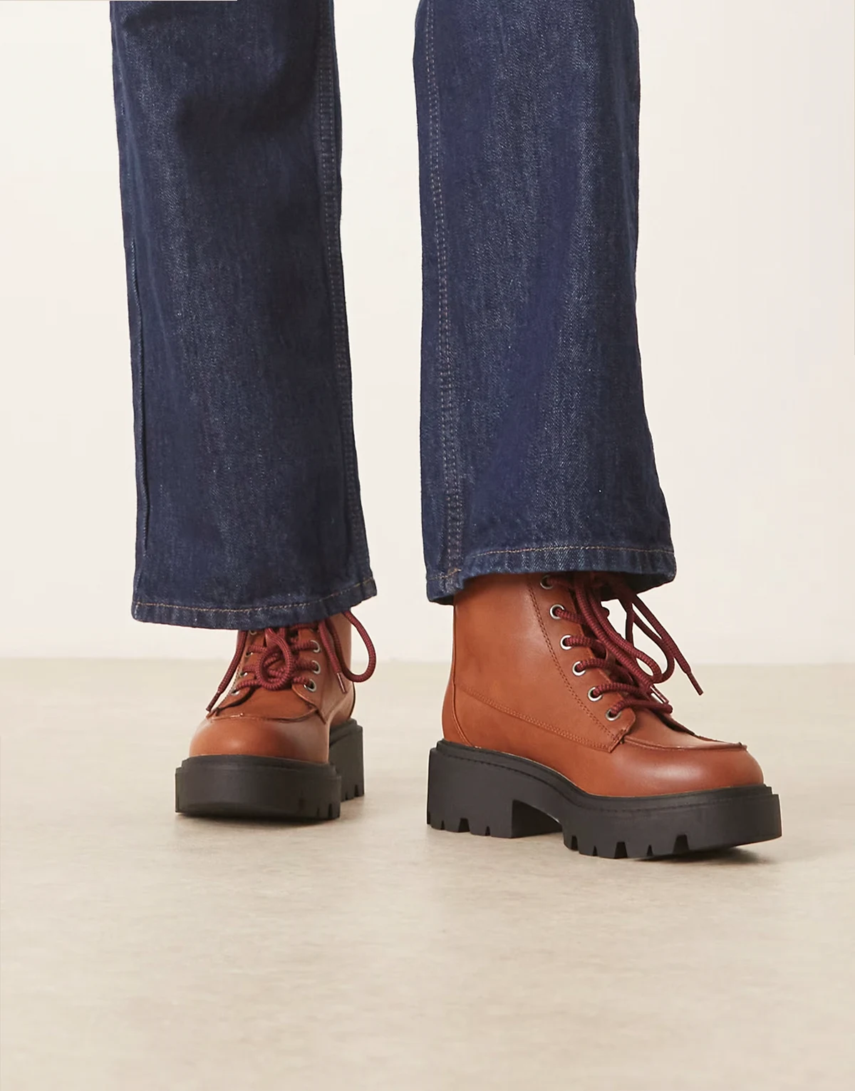 – Author – Worker-Stiefel zum Schnüren in Hellbraun