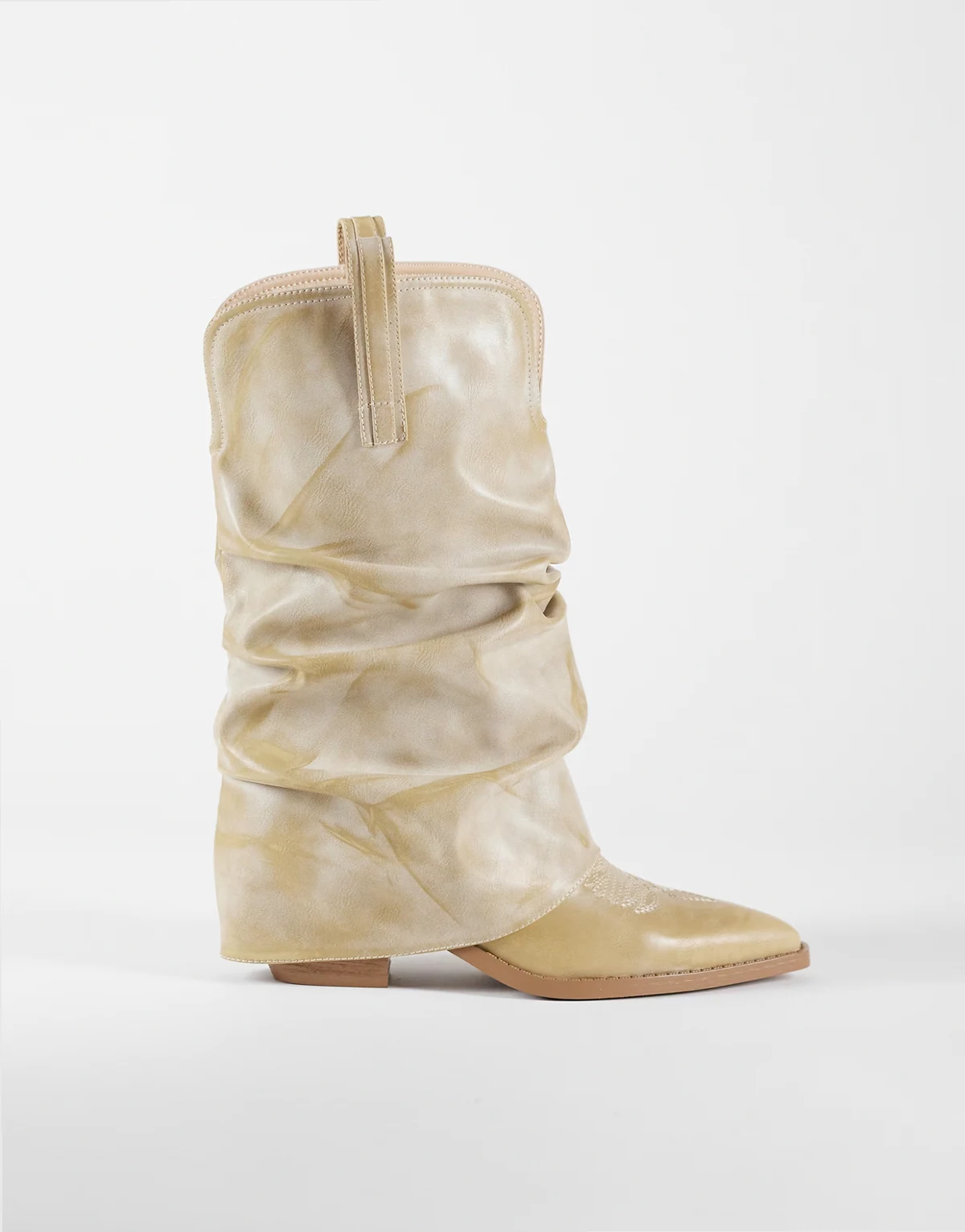 Simmi London Ituama foldover low ankle boots in stone