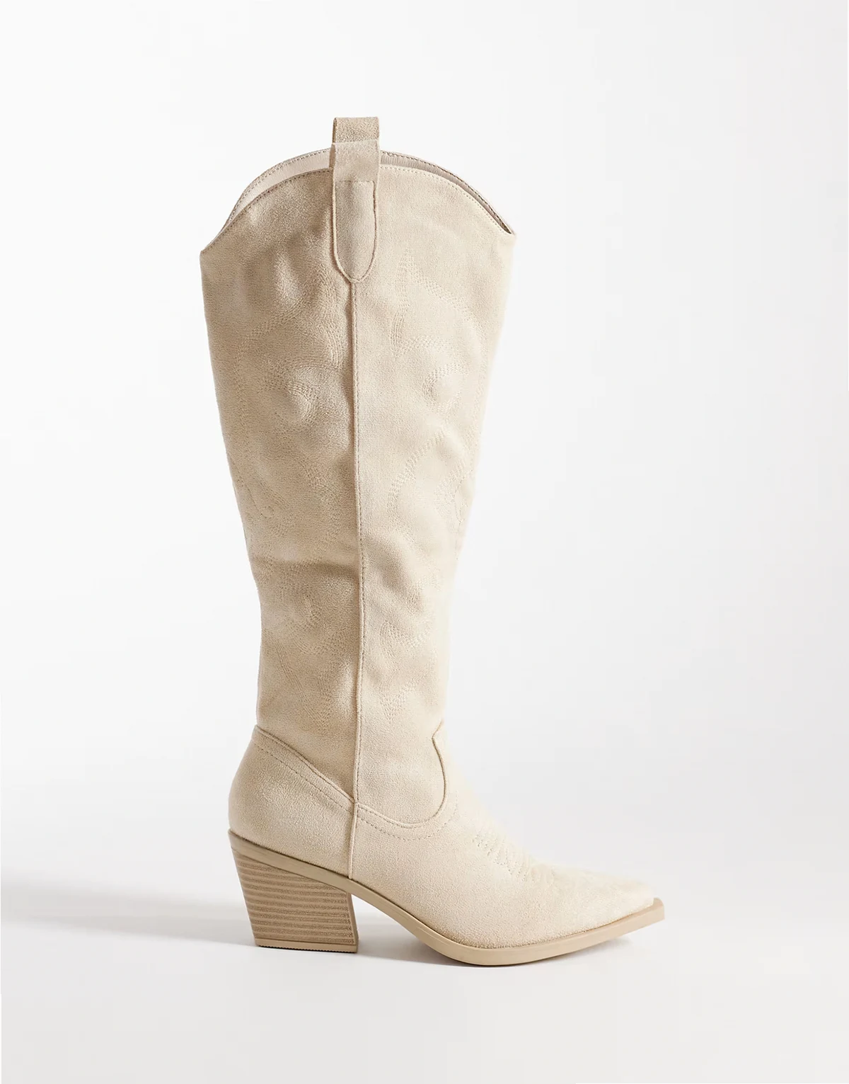 – Kremowe kowbojki do kolan