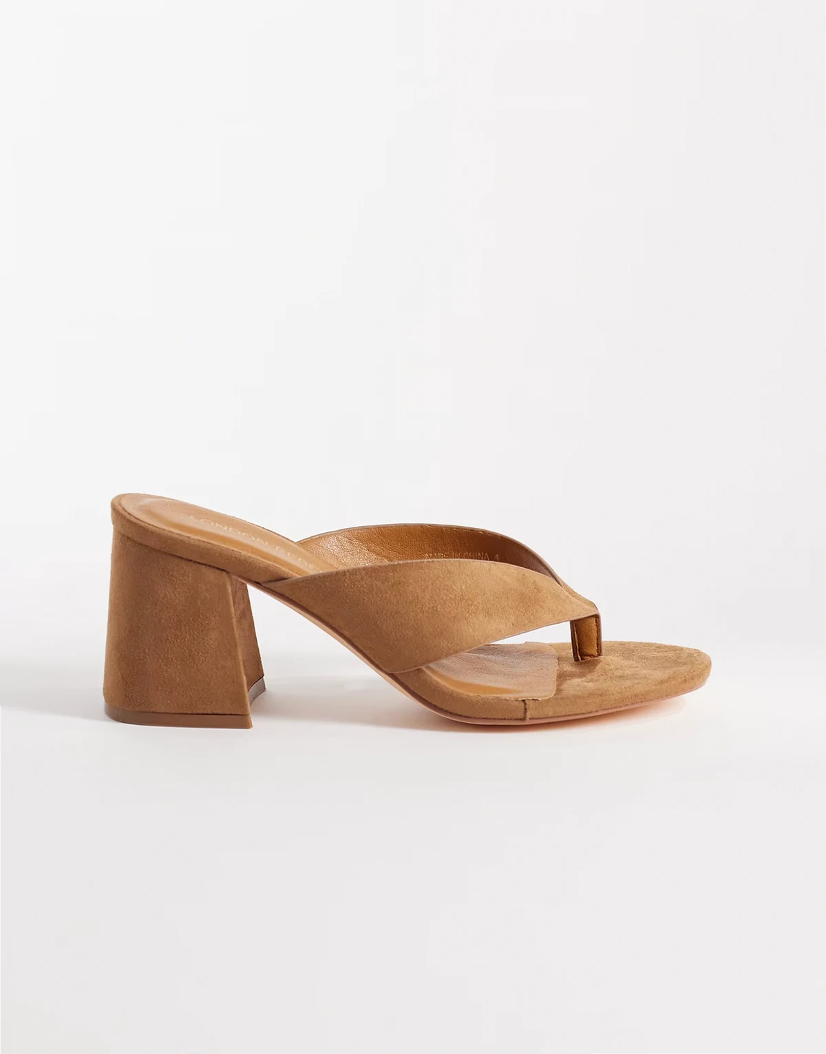 Elle heeled flip flop sandals in mocha