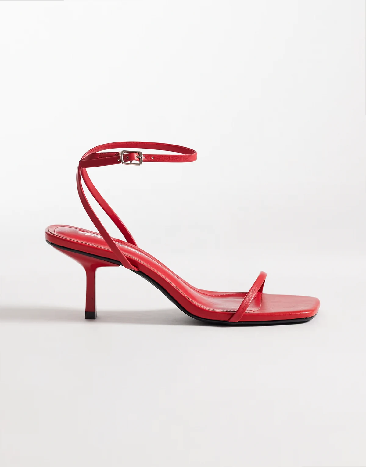 Natalya barely there mid heels in red