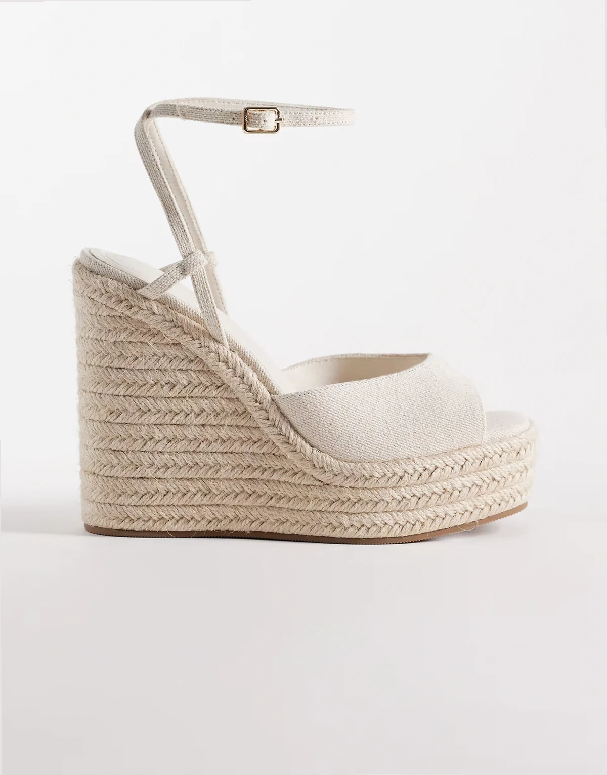 – Tamryn – Naturfarbene Espadrilles mit Keilabsatz