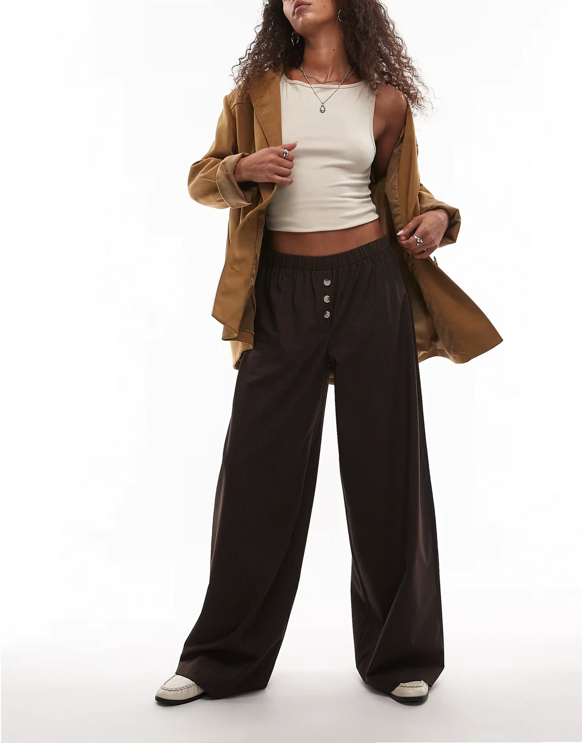 – Elegante Schlupfhose in Braun