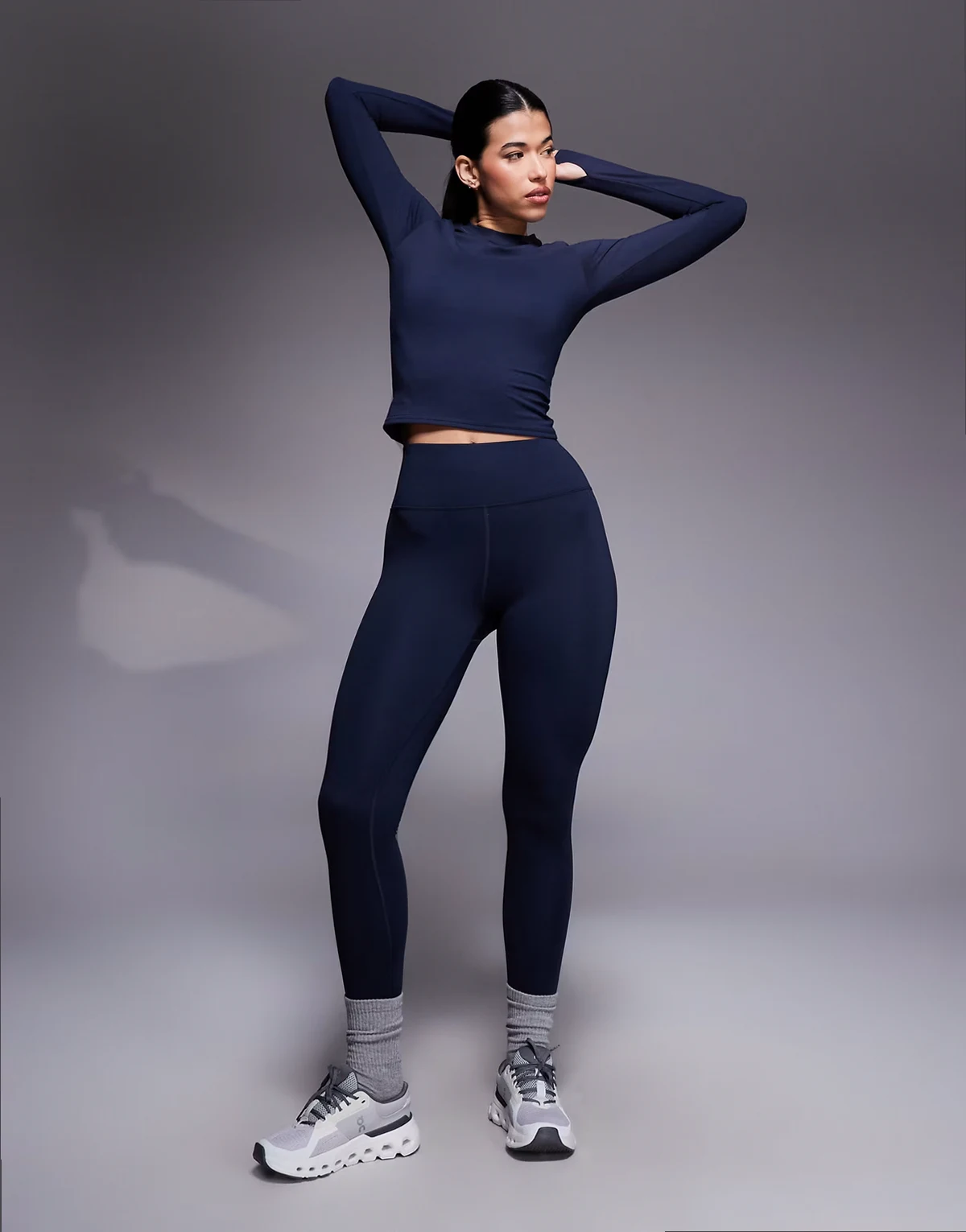 Icon soft touch high waist yoga leggings in midnight navy