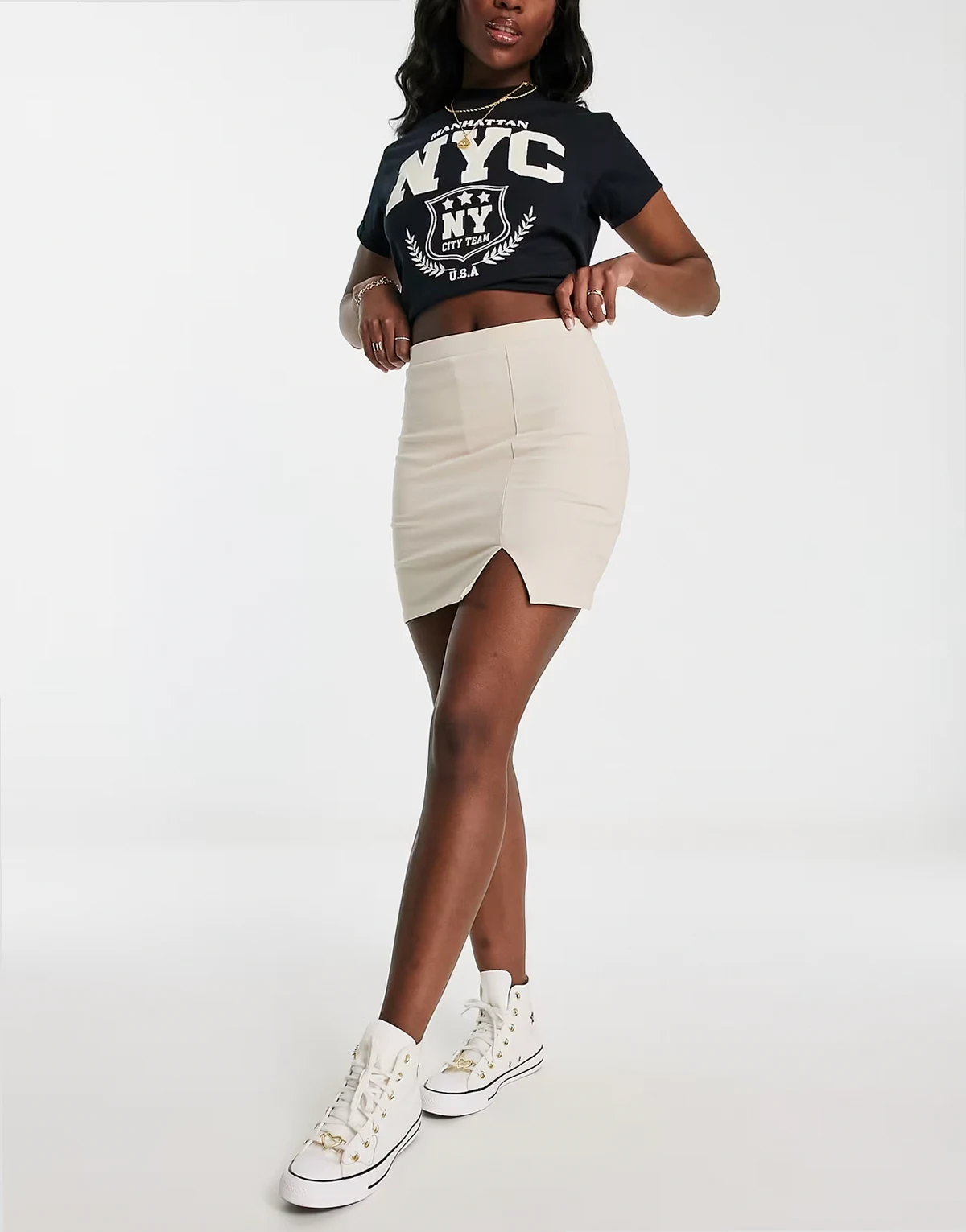split front tennis skort in stone
