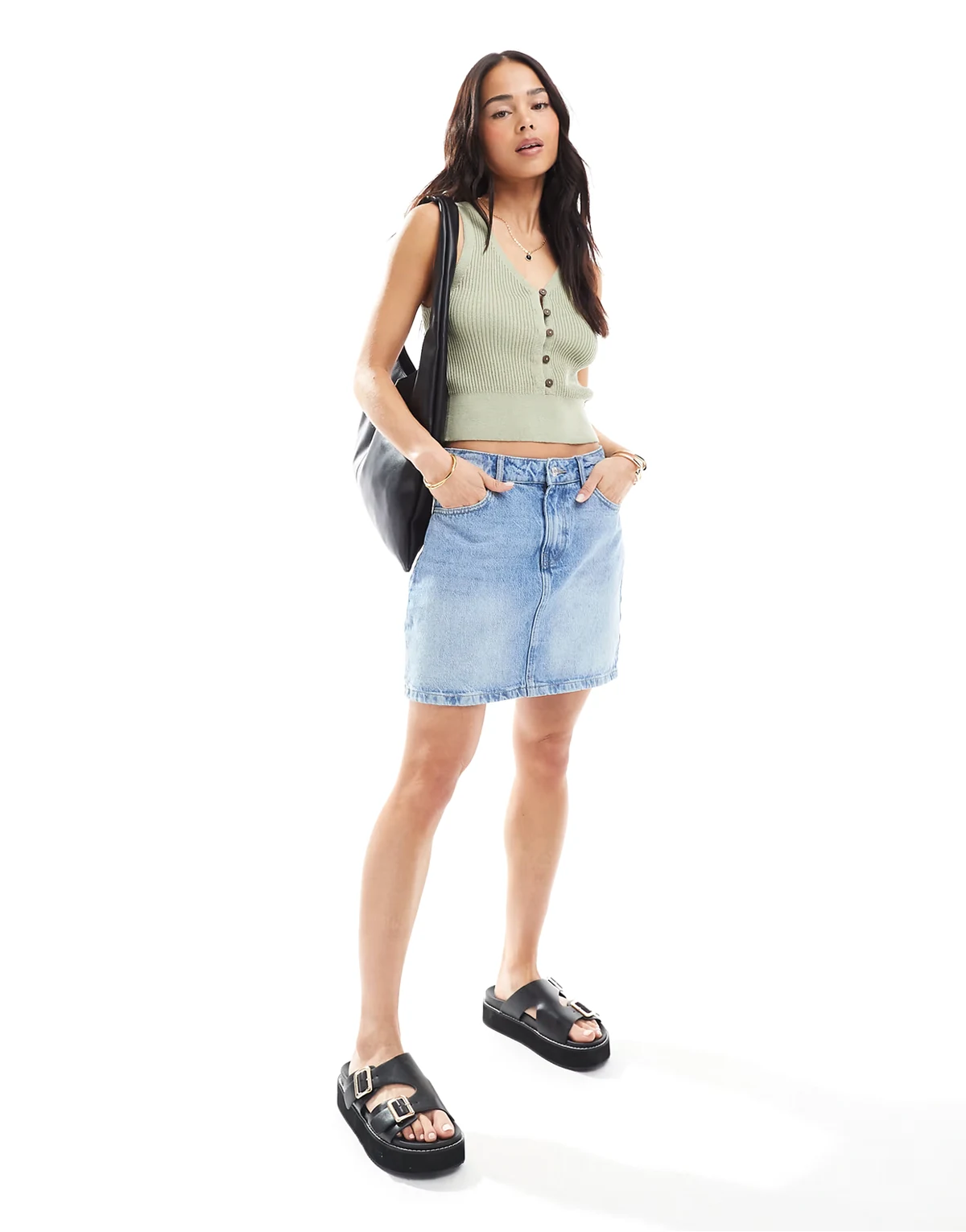– Mini-Jeansrock in Hellblau
