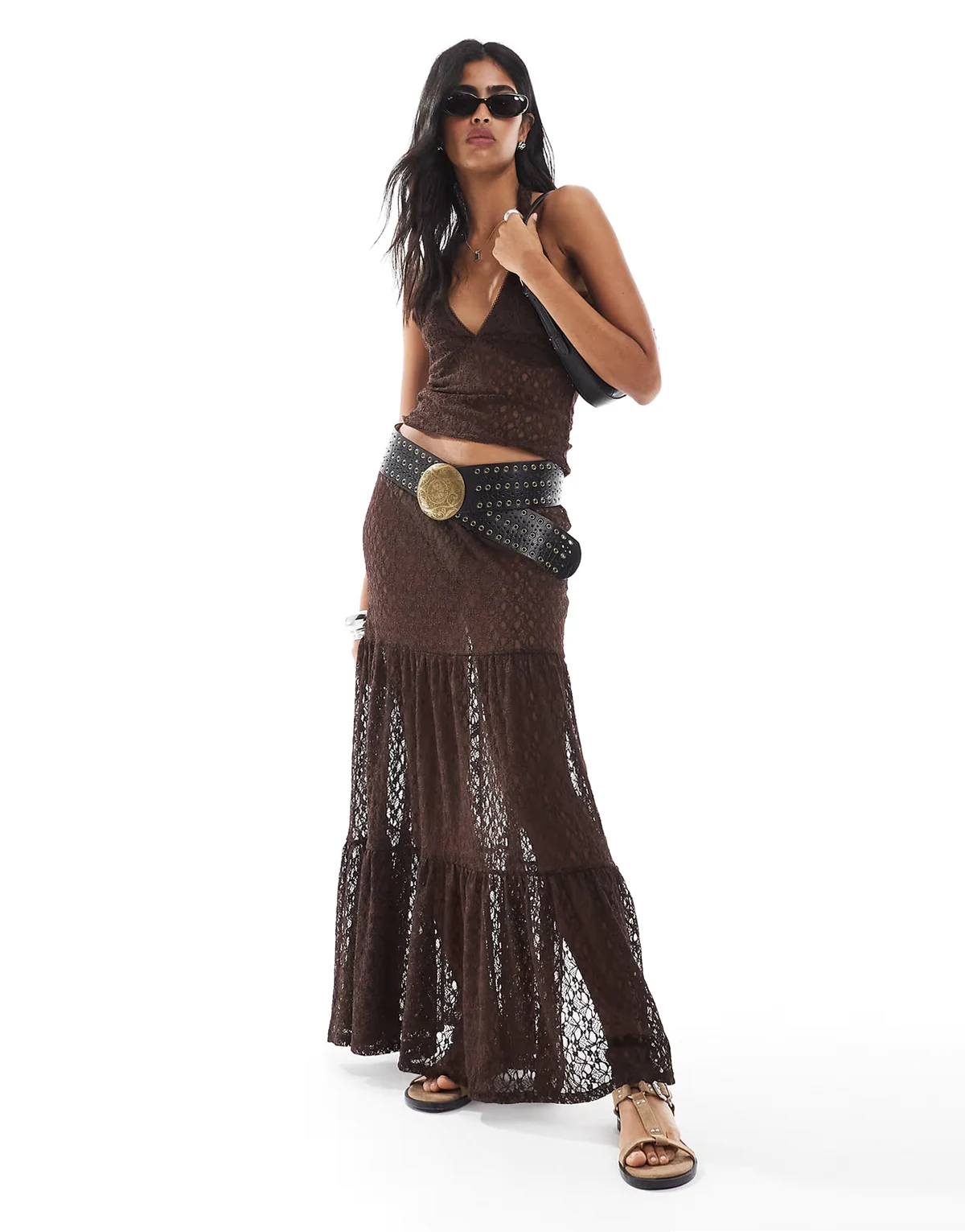lace tiered maxi skirt - part of a set