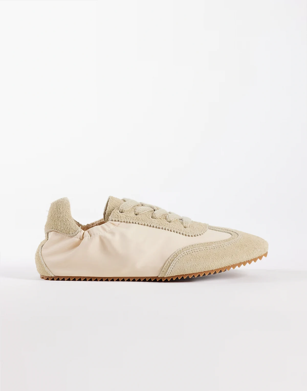 suede sneakers in light beige