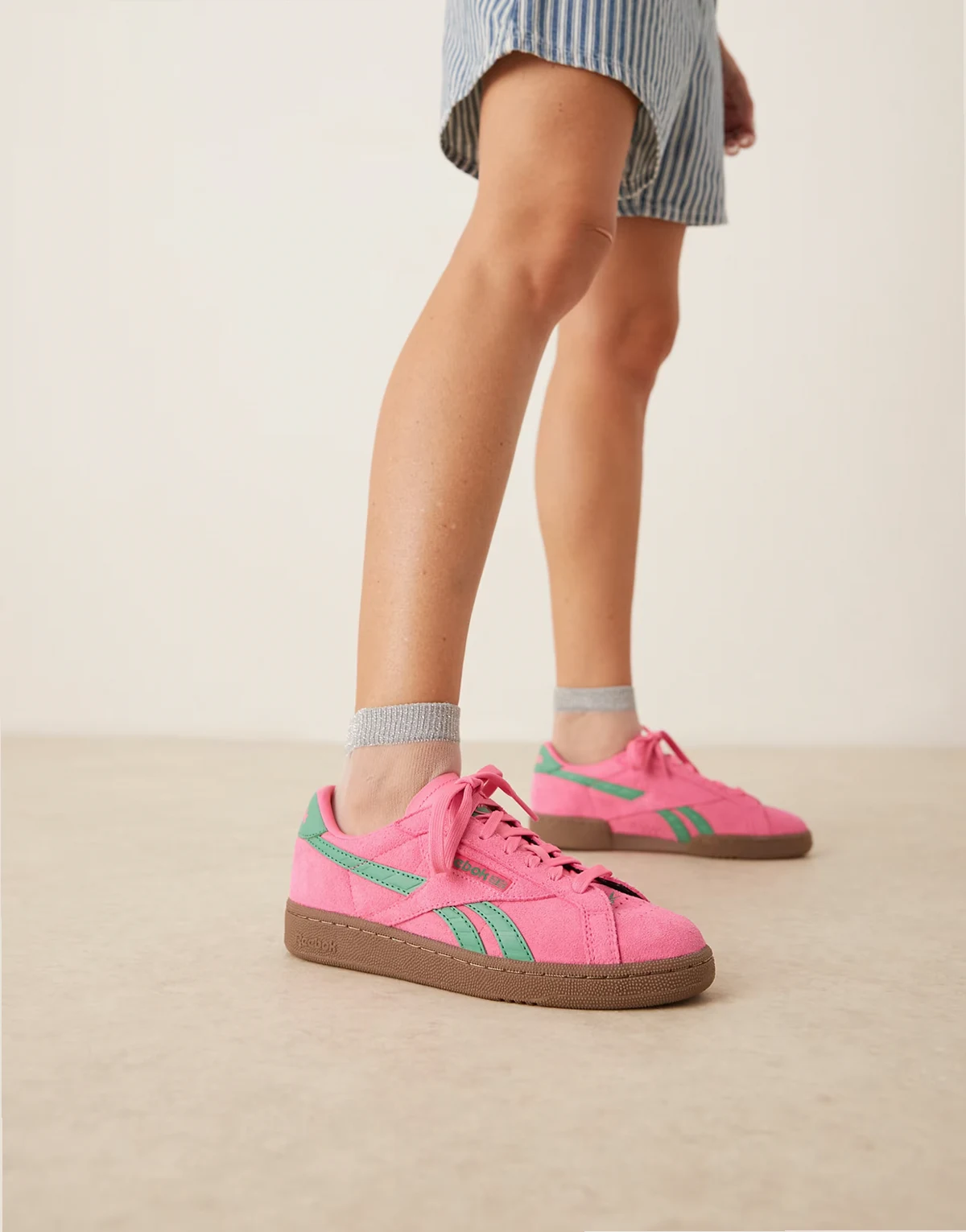 Club C Grounds UK sneakers in pink and green detail