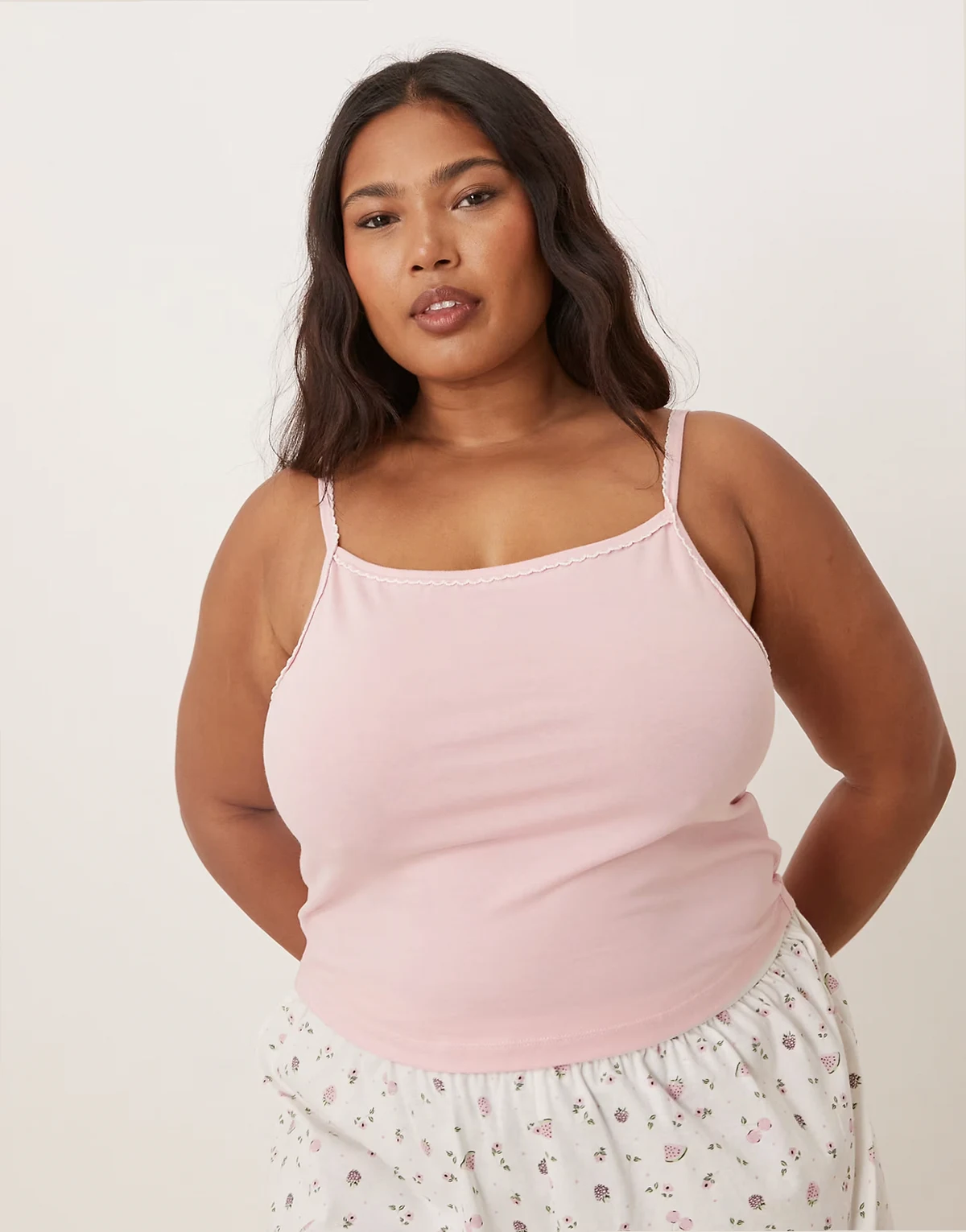 ASOS DESIGN Curve – Mix & Match – Pyjama-Camisole in Rosa