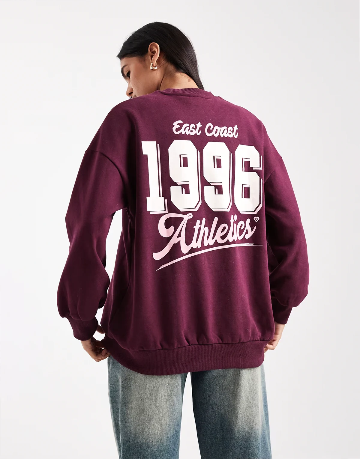 – East Coast – Oversize-Sweatshirt in Pflaume