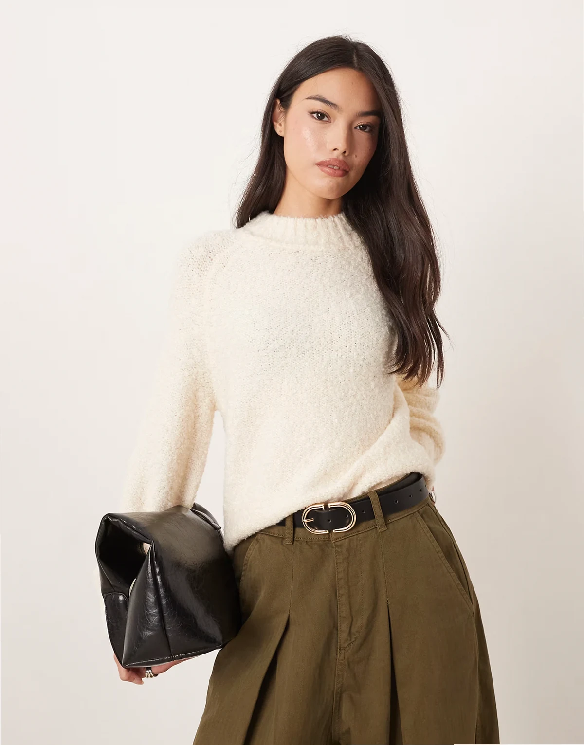 – Lockerer Oversize-Strickpullover in Ecru