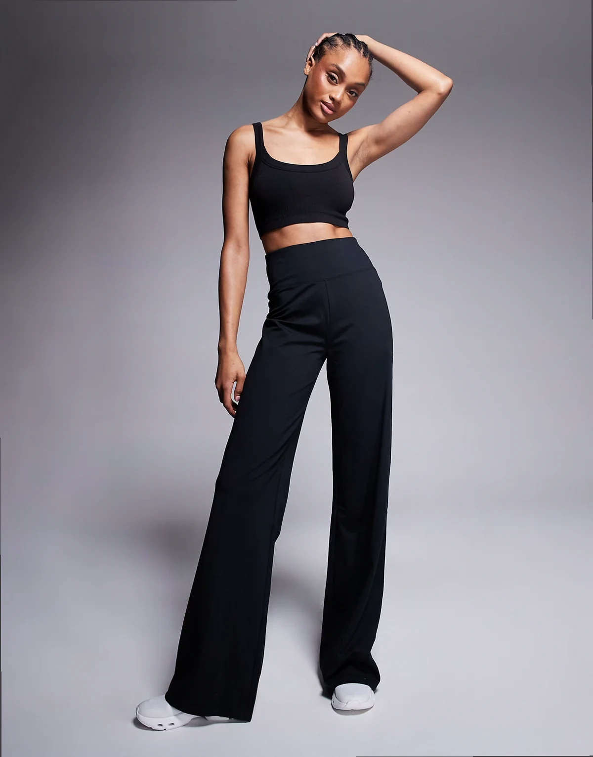 Tall Icon soft touch high rise wide leg dance pants in black
