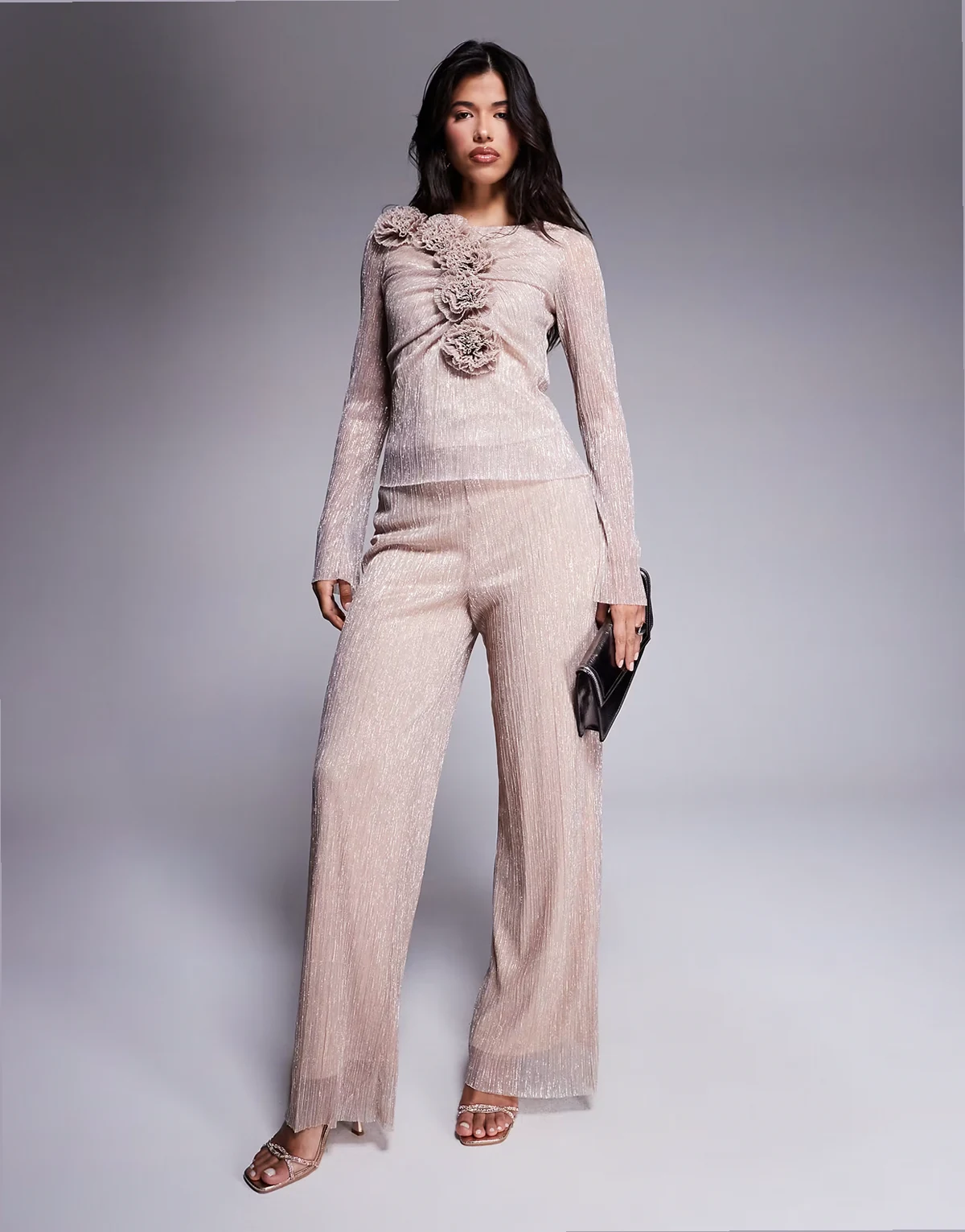 mesh pants in soft gold - part of a set