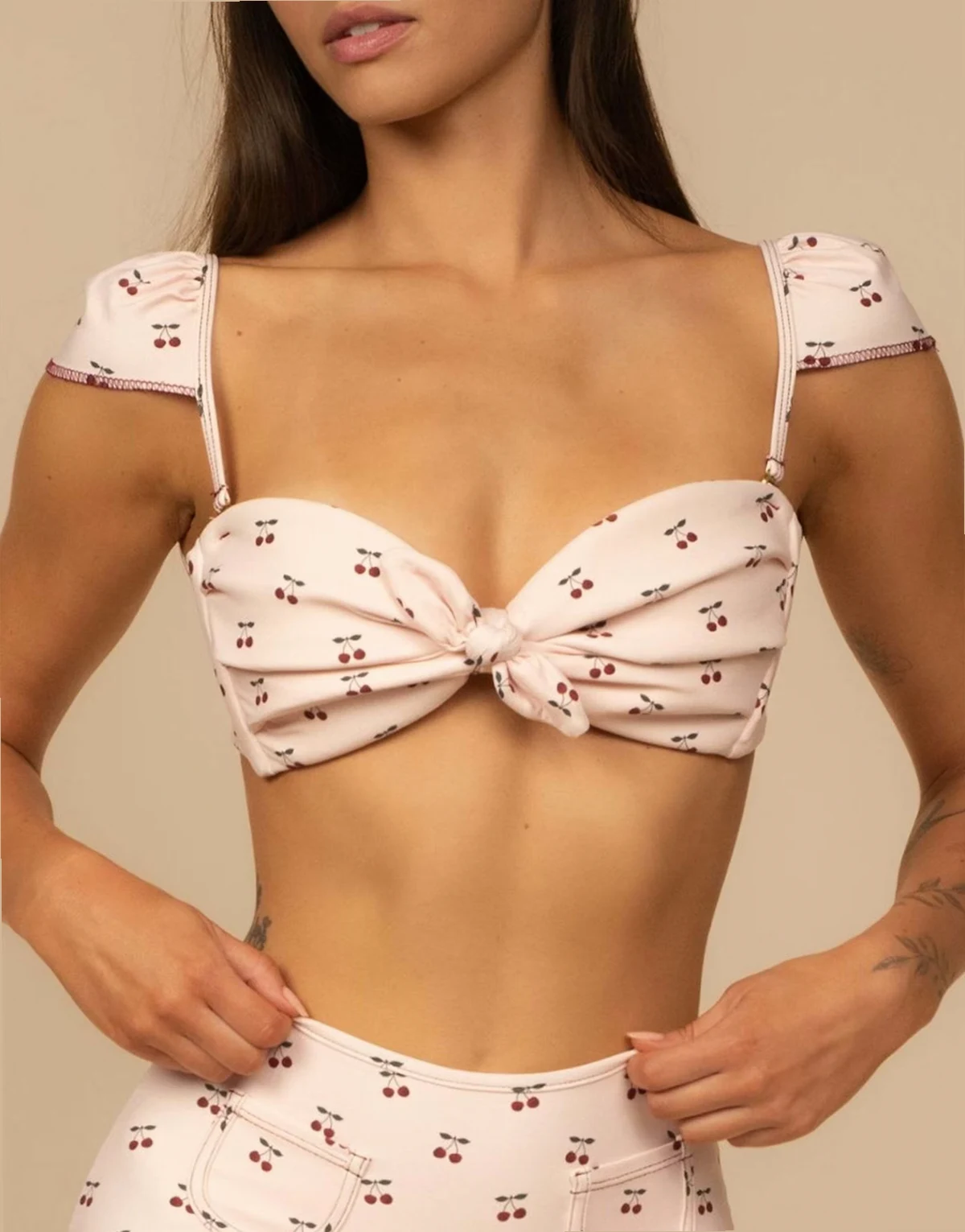 cabana bikini top in cherries