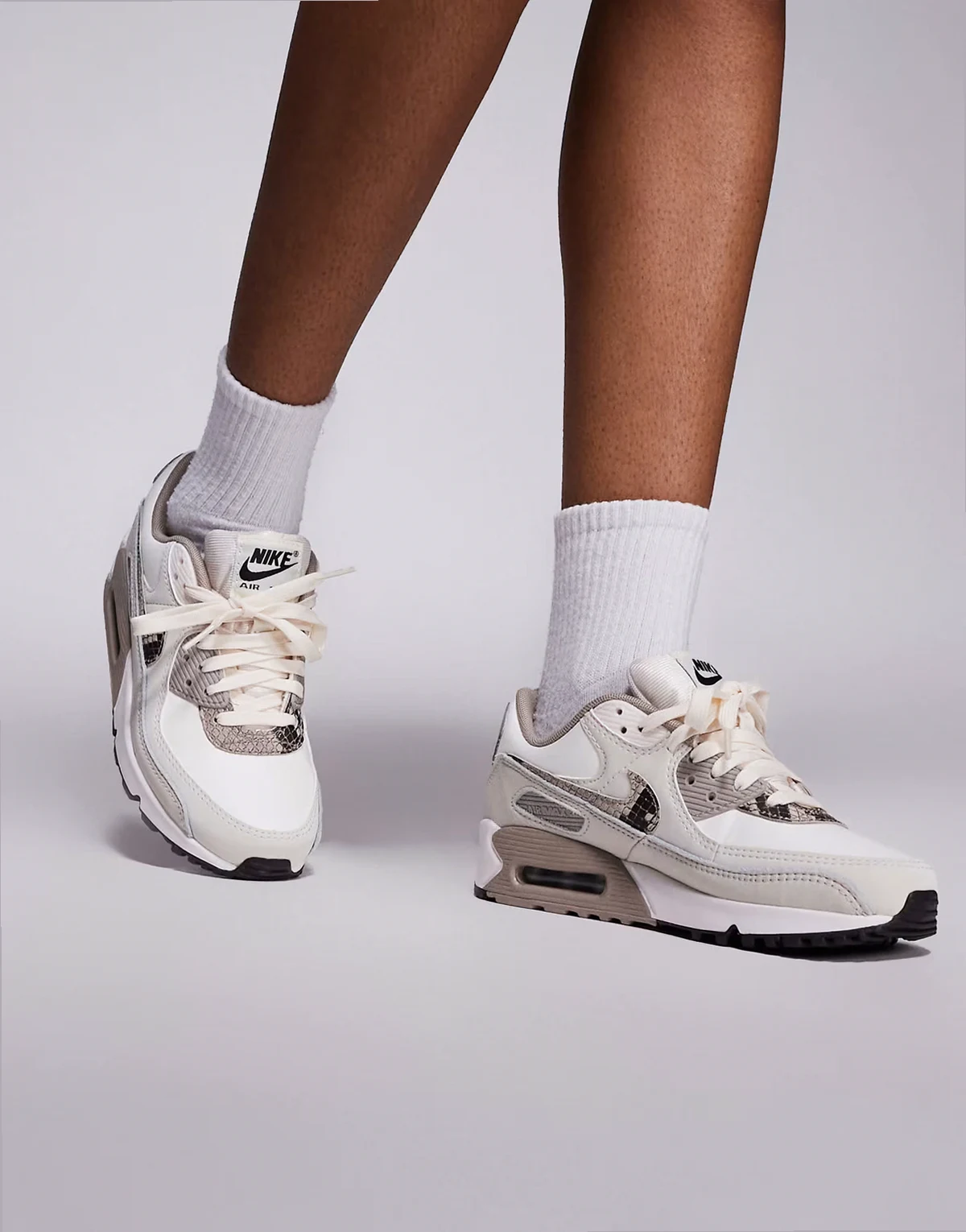 Air Max 90 sneakers in beige and snake print