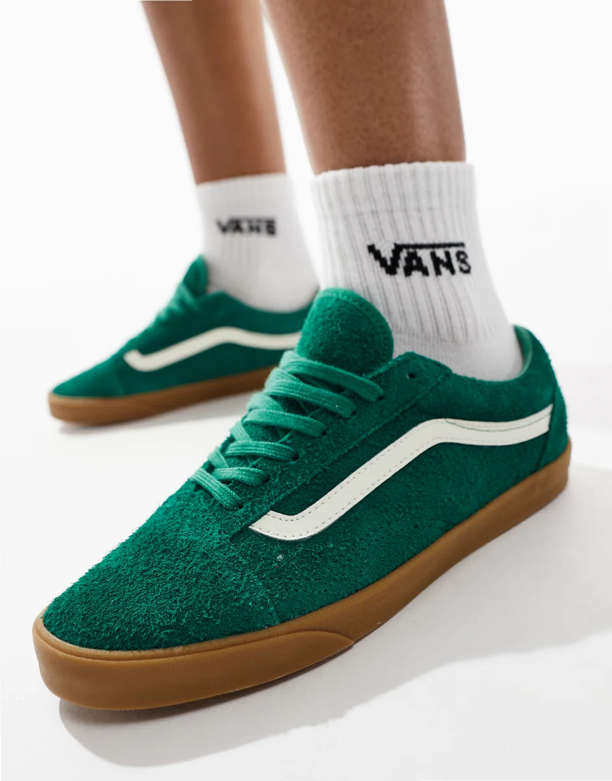 Old Skool Lowpro fluffy suede gum sole sneakers in green