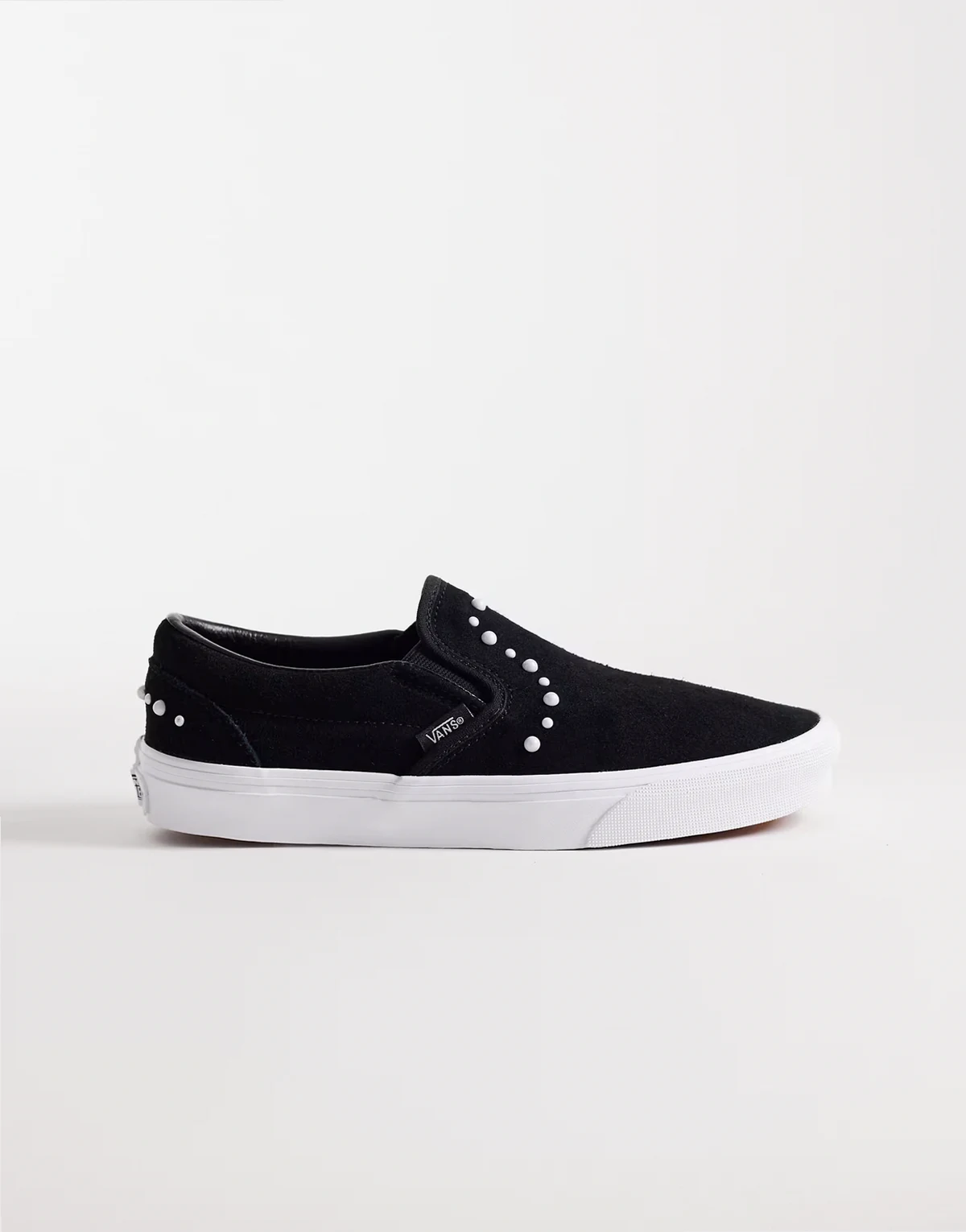 Classic slip on sneakers with pearls detail in black