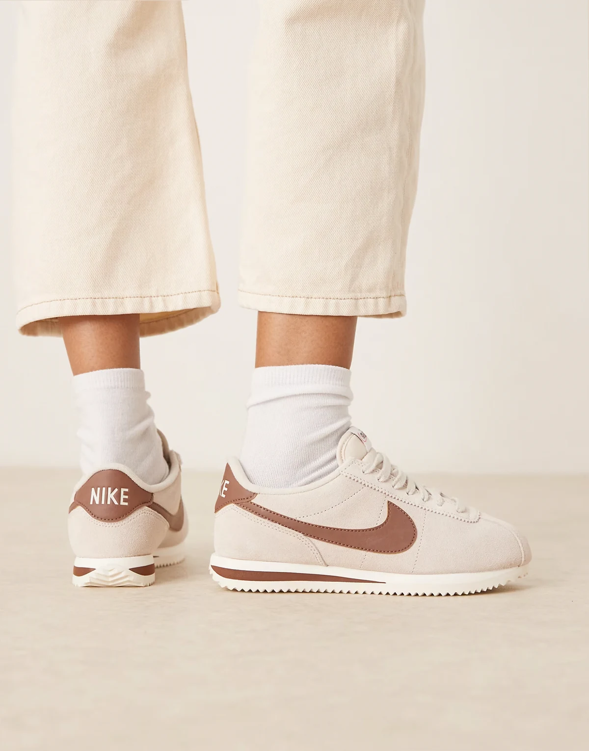 Cortez suede sneakers in light browns