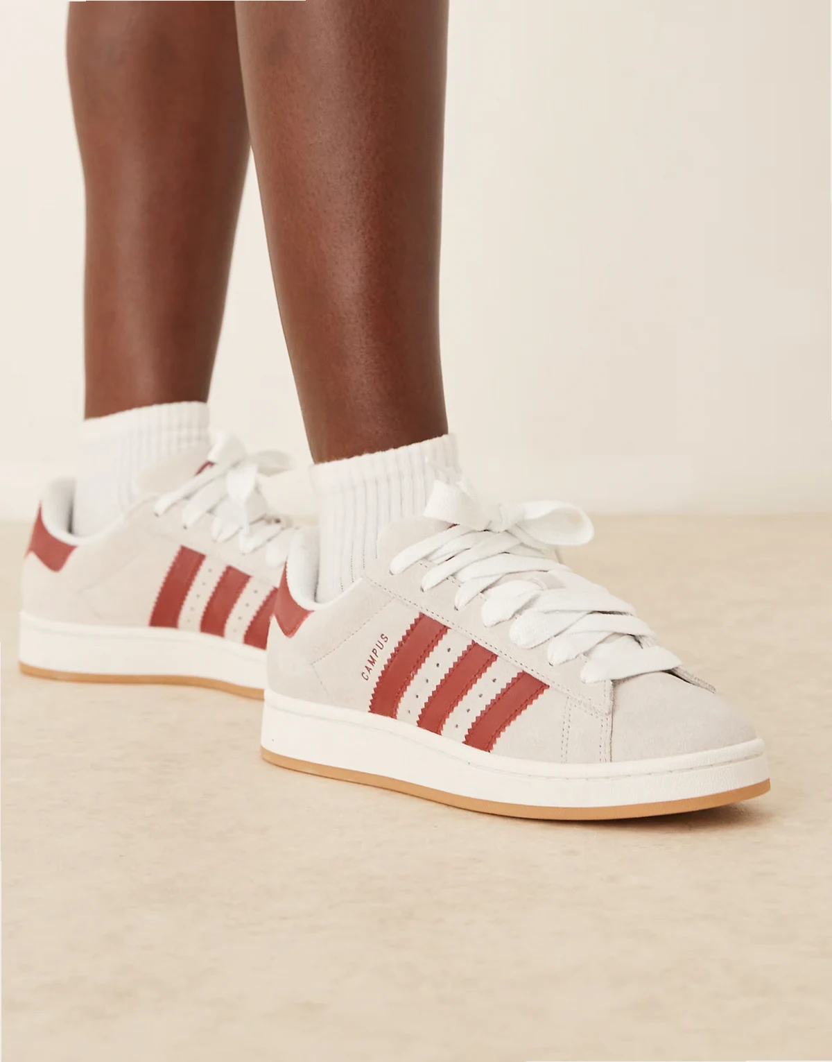 Campus 00s sneakers in white and burgundy